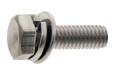 ステンレス 六角トリーマ頭セムス小ねじ P＝3 (バネ座+JIS平座 組込)